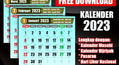 Download Kalender 2023 PDF, lengkap Dengan Daftar Hari Libur Nasional